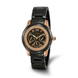 Women'S Chisel Rose Ion-Plated Black Dial Ceramic Watch, 40 mm, Quartz