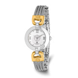 Charles Hubert Two-Tone Stainless Steel Wire Bangle Silver Dial Watch, 26 mm, Quartz