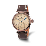 Men'S Charles Hubert Brown Ion-Plated Stainless Leather Band 46 mm Watch, Quartz