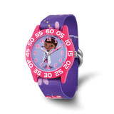 Disney Kids Doc McStuffins Acrylic Purple Floral Time Teacher Watch, 32 mm, Quartz