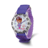 Disney Kids Doc McStuffins Acrylic Purple Nylon Time Teacher Watch, 32 mm, Quartz