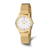 Women'S Charles Hubert Stainless Steel Ion-Plated Gold-Tone Dial Mesh Band, 34 mm, Quartz