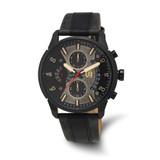 Charles Hubert Black Ion-Plated Stainless Steel Chronograph Black Dial Watch, 47 mm, Quartz