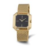Women'S Charles Hubert Ion-Plated Stainless Mesh Black Dial Quartz Watch