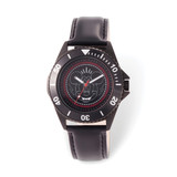 Disney Adult Mickey Mouse Black Leather Watch, 46 mm, Quartz