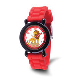 Disney Kids Lion King Simba Time Teacher Red Silicone Band Watch, 32 mm, Quartz