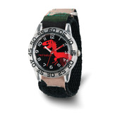 Red Balloon Kids Dinosaur Boys' Camo Nylon Time Teacher Watch, 32 mm, Quartz
