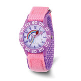 Red Balloon Kids Unicorn Rainbow Purple/Pink Nylon Time Teacher Watch, 32 mm, Quartz