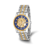 Mason Sales Stainless Steel Two-Tone Gold-Tone Crystal Skeleton Movement, 40 mm, Automatic, Blue