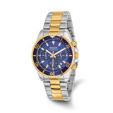 Mason Sales Stainless Steel Two-Tone Gold-Tone Chronograph Blue Dial Watc, 42 mm, Quartz