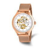 Mason Sales Stainless Steel Rose Ion-Plated Skeleton Movement Mesh Band Watch, 42 mm, Automatic - XWA6644