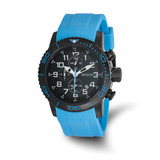 Mason Sales Stainless Steel Chronograph Blue Silicone Band Watch, 45 mm, Quartz