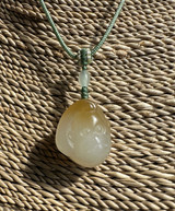 Natural Small Honey White Nephrite Jade Monkey Pendant - 15mm