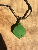 Natural Apple Green Siberian Jade Pendant - 16mm