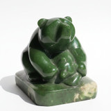 Natural Nephrite Jade Mother Bear and Cub - 4lbs 11oz Figurine 2.75"