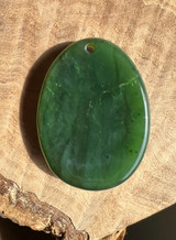 Natural Jade Worry Stone, 1.5" with hole