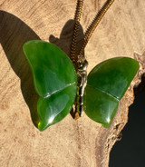 Natural Siberian Jade Butterfly Pendant 35x22mm
