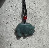 Natural Guatemalan Jadeite Jade Elephant Pendant, 26mm