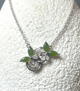 Natural Jade Silver Butterfly Pendant 22mm