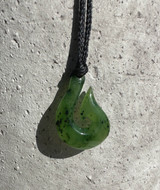 Natural Nephrite Jade Pendant, Fish Hook Small 20mm