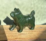 Natural Canadian Nephrite Jade Dog, Husky 3" Figurine