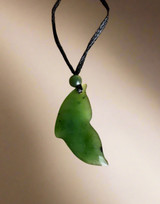 Natural Nephrite Jade Whale Tail Pendant, 23mm