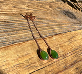 Natural Nephrite Jade Earrings, #424 6x7mm Sterling Silver