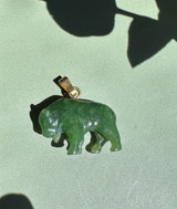 Natural Canadian Jade Bison Charm - 21mm