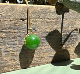 Natural Canadian Nephrite Jade Bead Pendant, 12mm