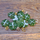 Natural Jade Clover Charm, 13MM