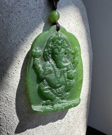 Natural Nephrite Jade GANESHA Buddha Pendant 57mm