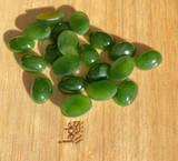Natural Rich Green Siberian Jade Oval Cab, 14x10mm sold individually