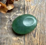 Natural Jade Worry Stone. 1.75" Satin Finish