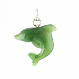 Natural Jade Dolphin Charm 15mm