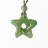 Natural Jade Star Pendant, 25mm