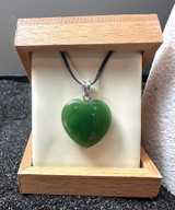 Natural Nephrite Jade Heart Pendant, 22mm