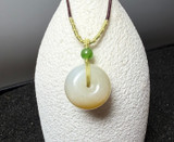 Natural White Jade PI Pendant, 22MM