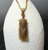 Natural Nephrite Jade Cicada Pendant, 33mm