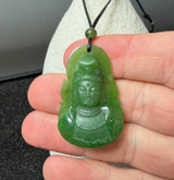 Natural Nephrite Jade Canadian Guanyin Pendant -31 40mm