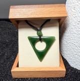 Natural Jade Triangle Pendant 30x33mm
