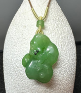 Natural Siberian Nephrite Jade Frog Pendant, 38mm - 2