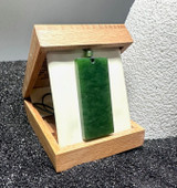 Natural Nephrite Jade Rectangle Pendant 45mm