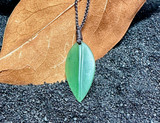 Natural Jade Leaf Pendant -SM 30mm