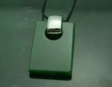 Natural Nephrite Jade Rectangle Pendant+2 22mm