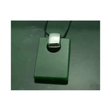 Natural Nephrite Jade Rectangle Pendant+2 22mm