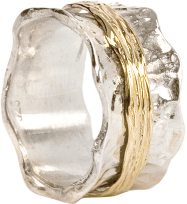 "HEAVEN" (MR540) - Gold and Silver Zen Collection - MeditationRing (Spinner Ring)