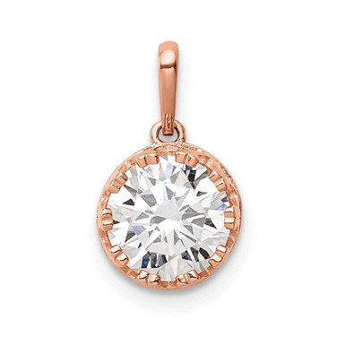 Image of 10K Rose Gold Tiara Collection Polished CZ Pendant 10YC414R