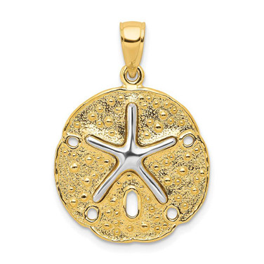 Image of 10K Two Tone Gold Sand Dollar w/ Starfish Pendant