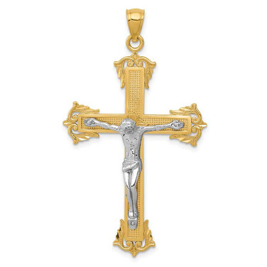 Image of 10K Two-tone Gold Crucifix Pendant 10C3922