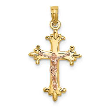 Image of 10K Two-tone Gold Crucifix Pendant 10K9054